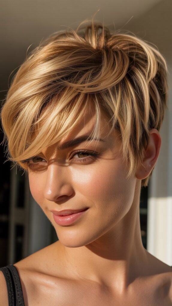 Golden Highlights for Sun-Kissed Look