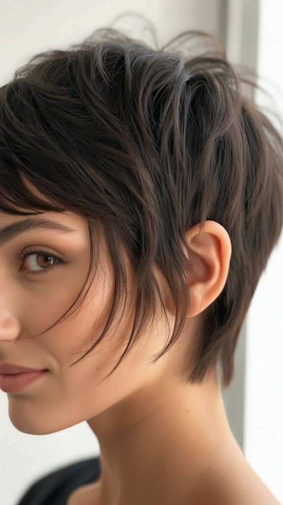 Feathered Pixie with Wispy Ends