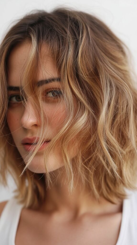 Tousled Lob with Bedhead Texture