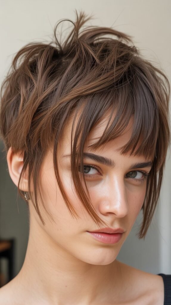 Tousled Pixie With Irregular Bangs