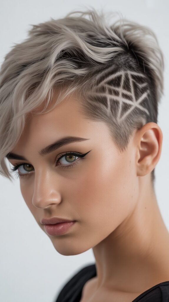 Pixie with Shaved Design