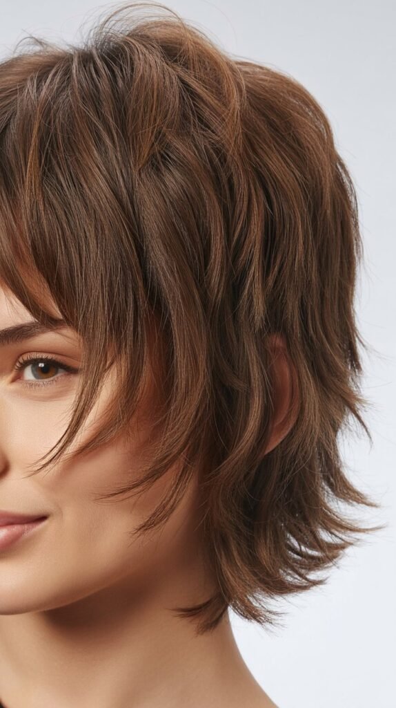  Razored Shag With Baby Curtain Bangs