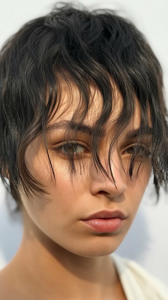 Choppy Bangs with Razored Ends