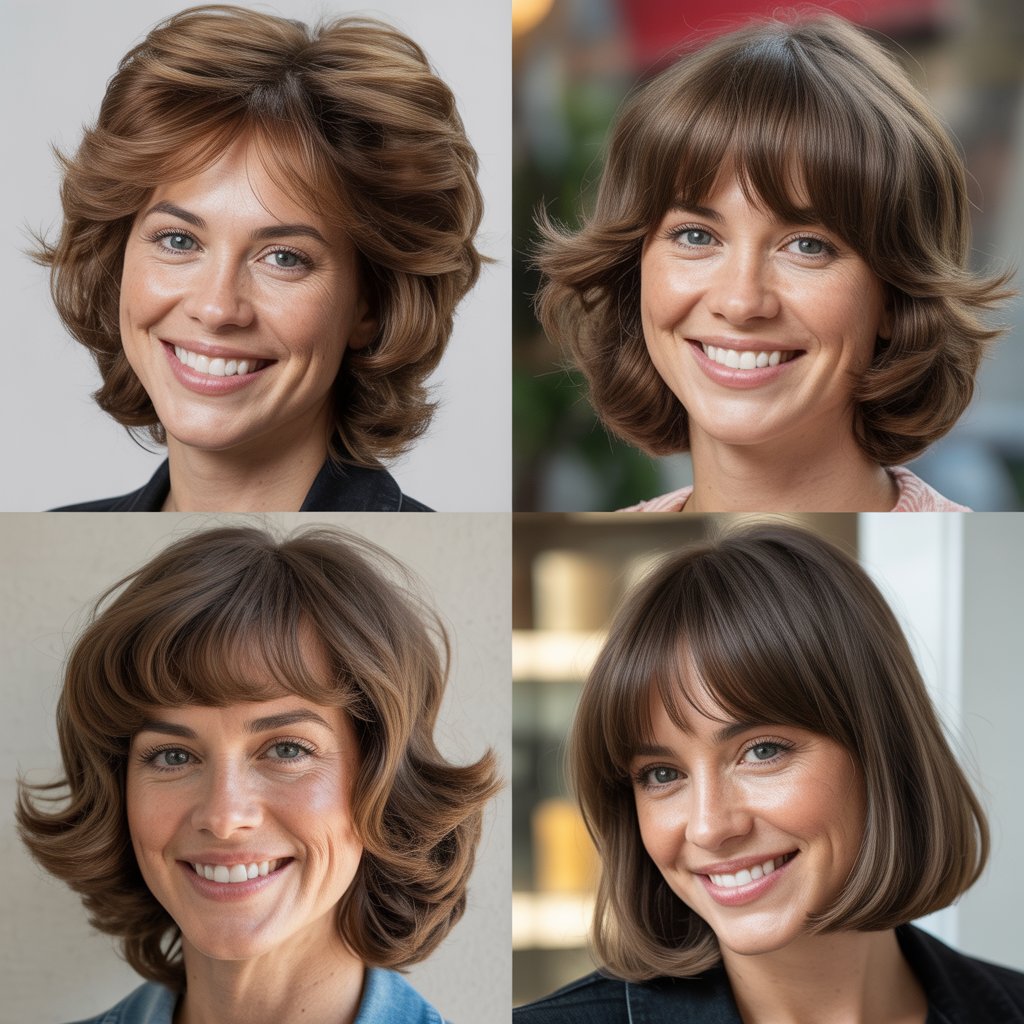 Retro Shag with 70s-Inspired Bangs