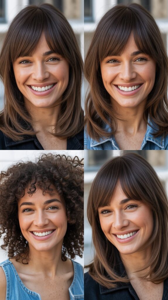 Diagonal Bangs with Slide-Cut Layers