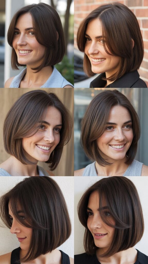 Sleek Long Bob With Angled Front Face-Framing