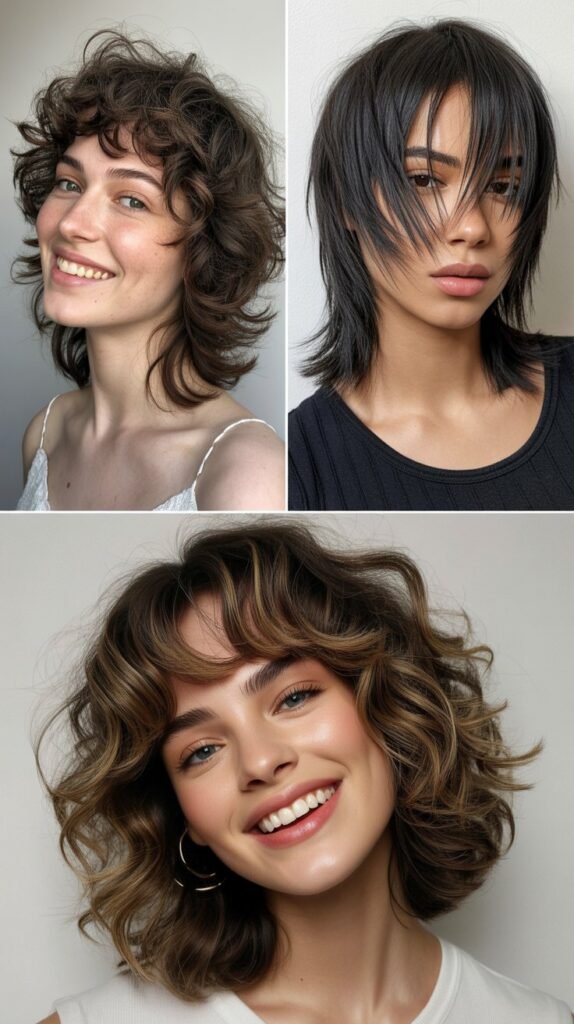 Shaggy Long Bob with Choppy Bangs