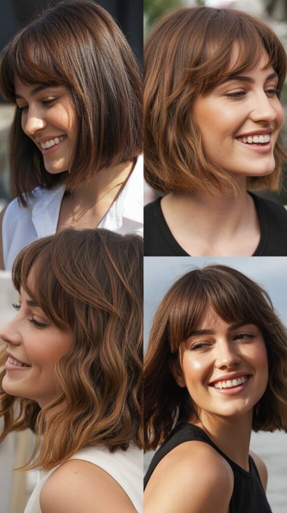 Long Bob with Diagonal Bangs