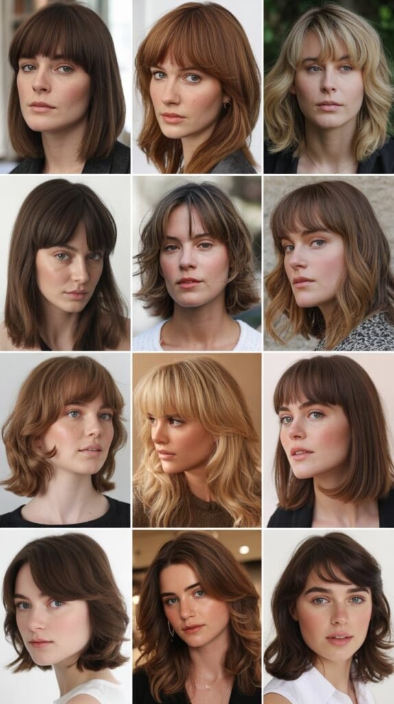 33 Chic Medium Haircuts With Bangs for Women Who Want a Fresh Style