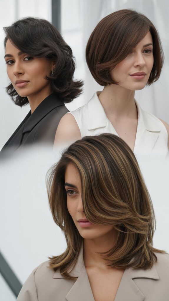 27 Everyday Medium-Length Hairstyles for Women That Are Low-Maintenance 5 Side-Swept Layers