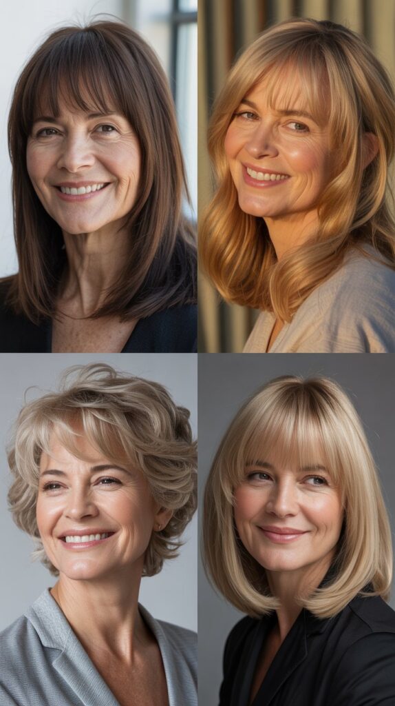 Long Graduated Bangs with Medium Angled Cut