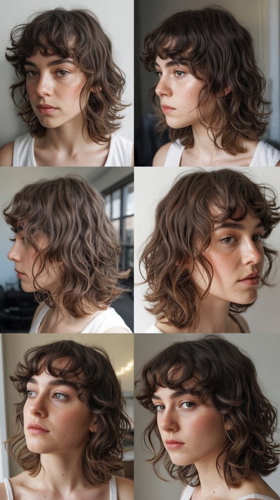 Choppy Bangs with Medium Length Waves