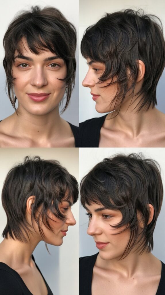 Collarbone Cut with Textured Bangs