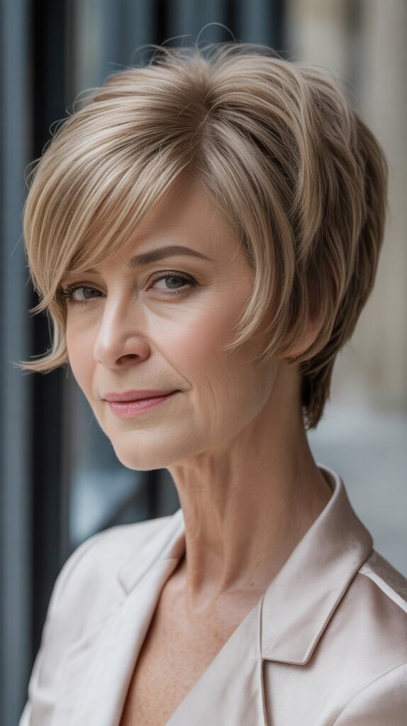 Textured Pixie with Side-Swept Bangs