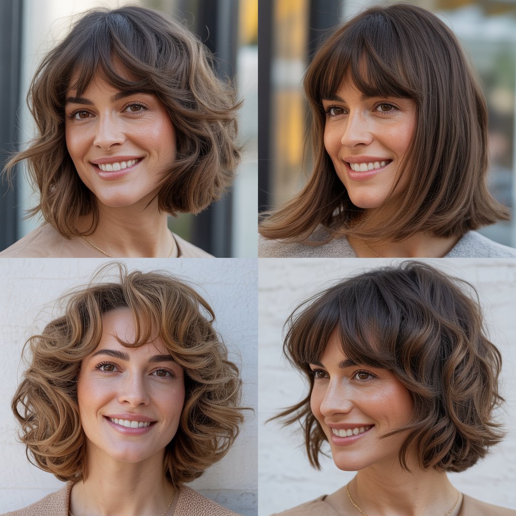 Layered Lob with Layered Bangs