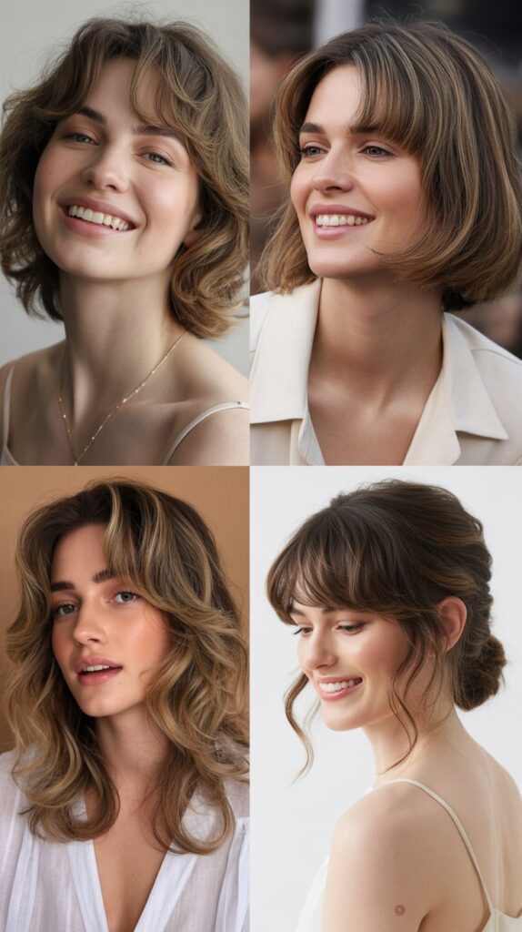 Romantic Layers With Curtain Bangs For Fine Hair