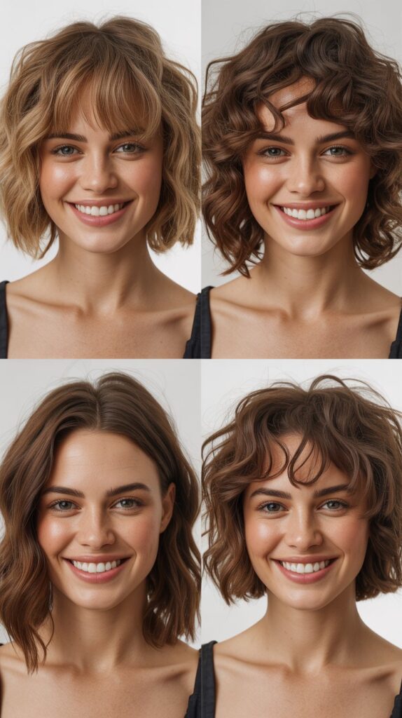 Wavy Lob with Baby Bangs