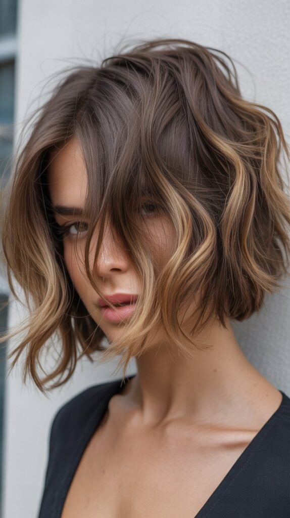 Asymmetrical Messy Bob