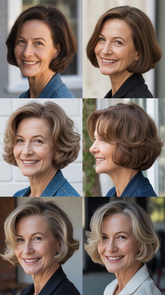 Rounded Bob with Curved Silhouette