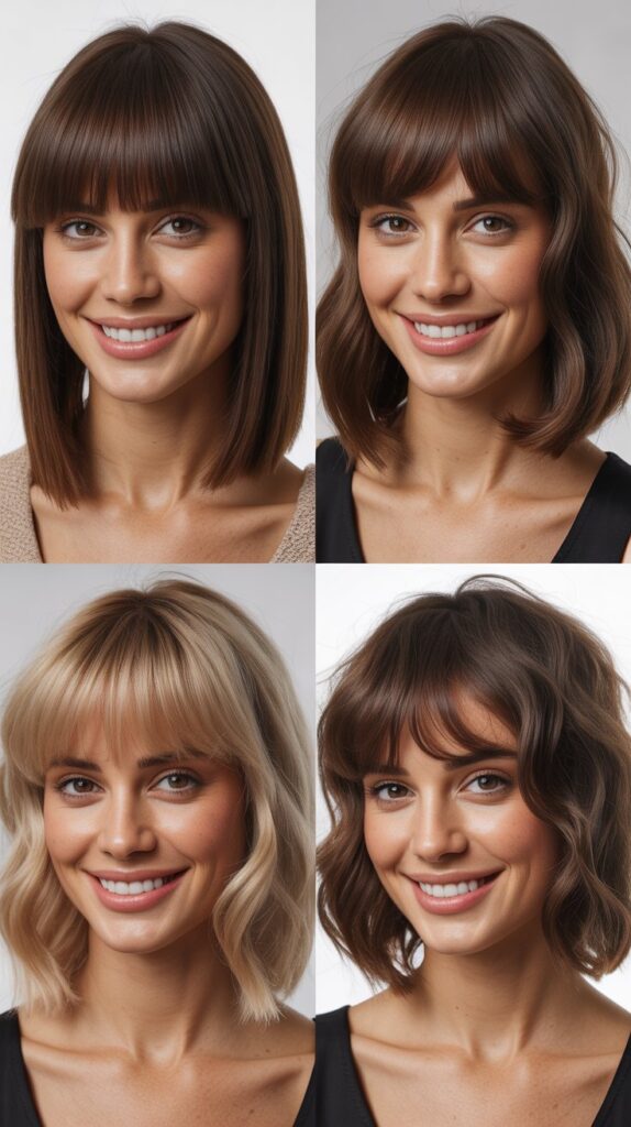 Blunt Long Bob With Heavy Bangs