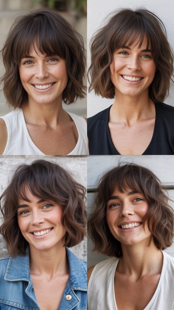 Shaggy Bob With Long Wispy Bangs