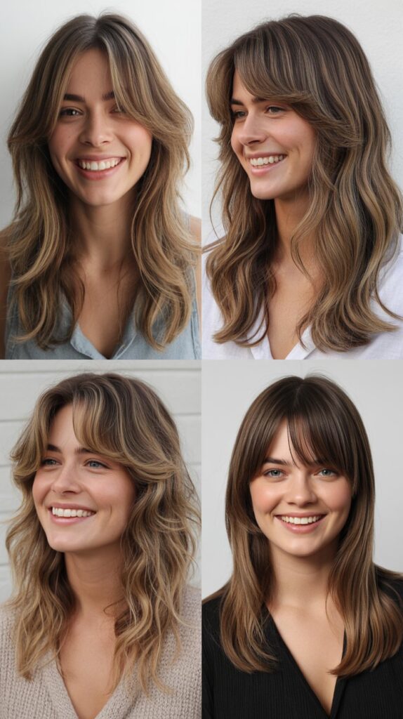 Long Shag With Curtain Bangs