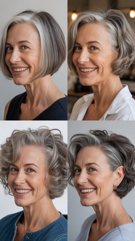 41 Modern Sassy Medium-Length Hairstyles for Older Women to Try Now 17 Inverted Bob with Nape Undercut