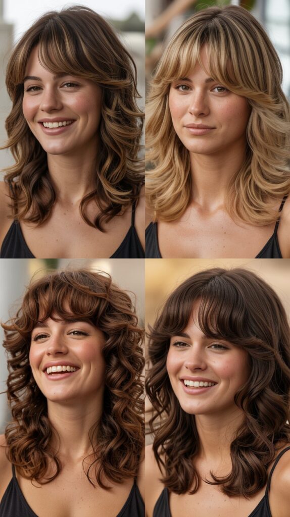 Layered Shag with Bottleneck Bangs