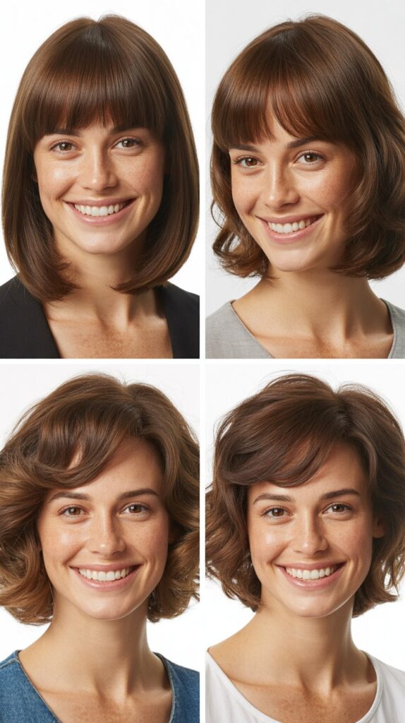 Long Bob With Feathered Side Bangs