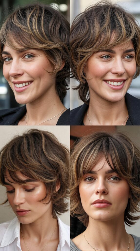 Shaggy Textured Layers with Wispy Side Fringe