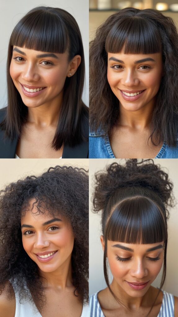 Precision Cut with Micro Layers and Straight-Across Side Bangs