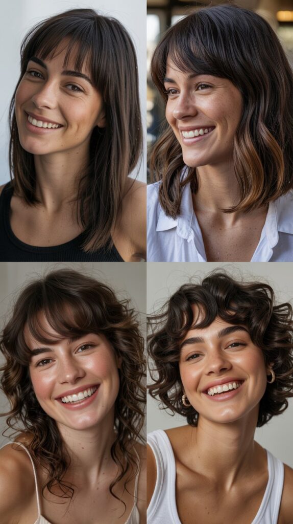  Collarbone Cut with Feathered Bangs