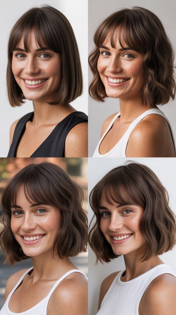 Sleek Bob With Long Baby Bangs
