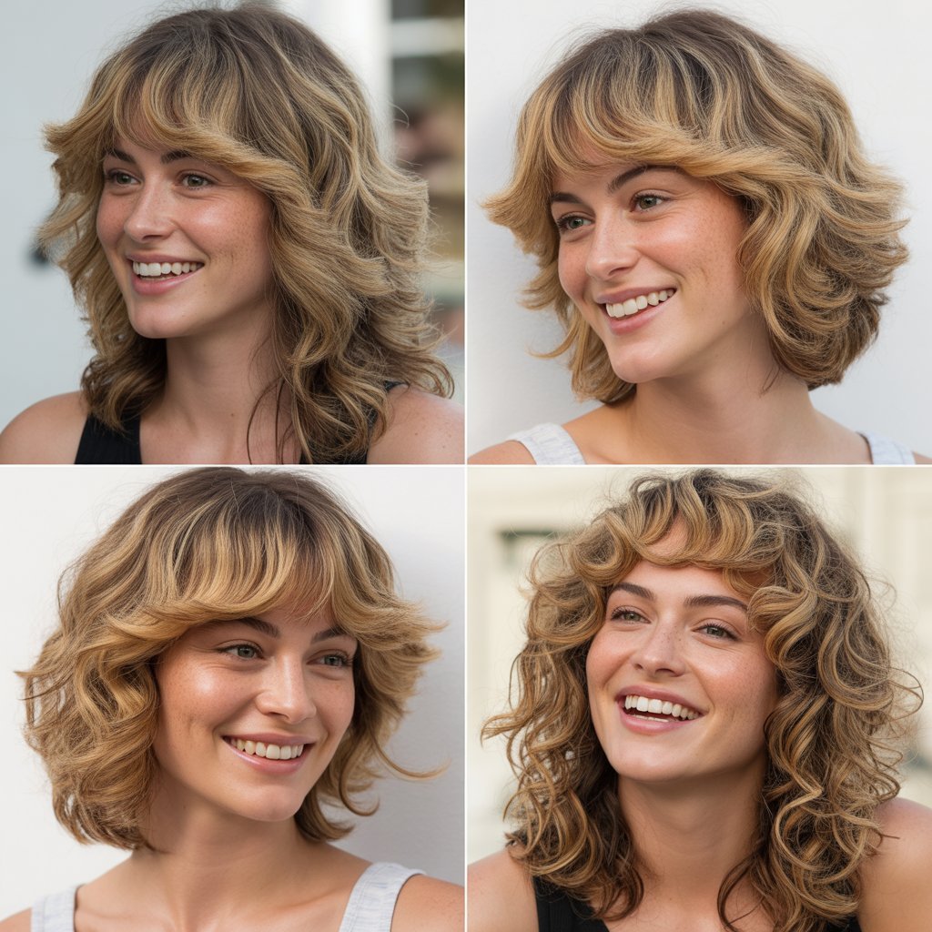 Beachy Shag with Sun-Kissed Bangs