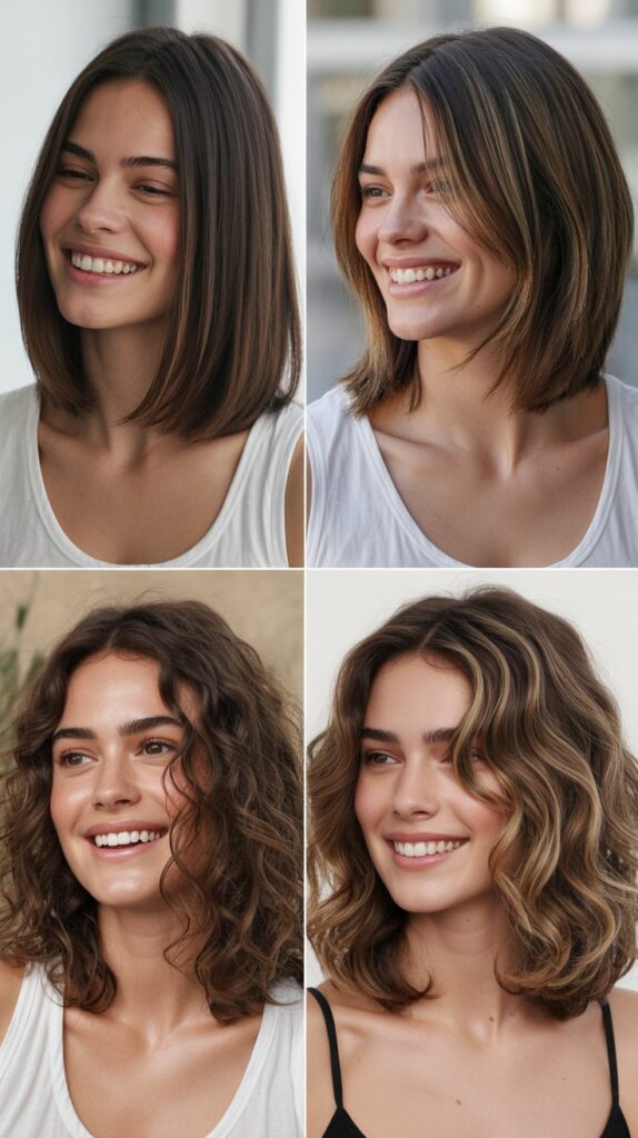 Long Layered Bob with Side Part