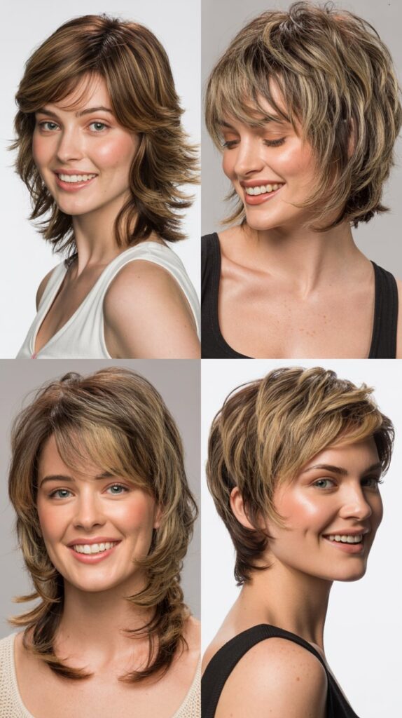 Stacked Layers with Choppy Bangs