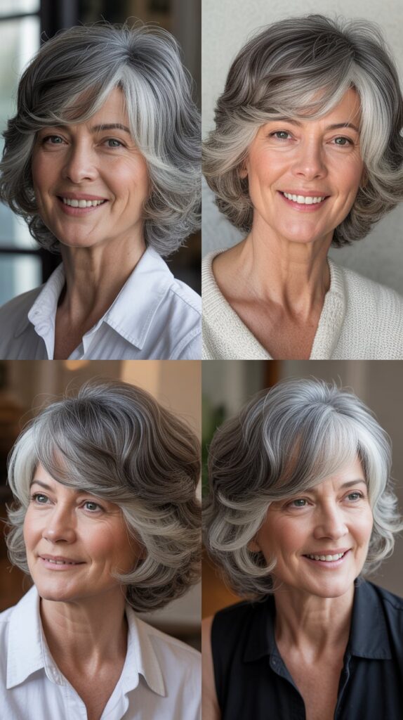 30 Youthful Medium-Length Hairstyles for Women Over 70 You'll Want to Copy 26 The Modern Shag with Curtain Fringe