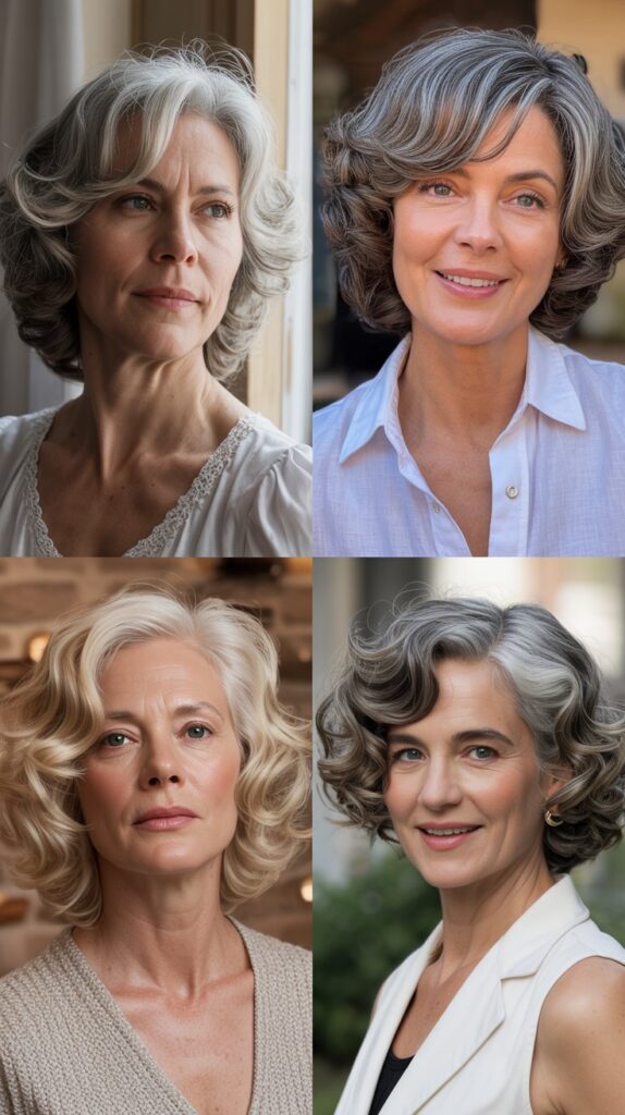 27 Must-Try Hairstyles for Women Over 60 with Fine Medium-Length Straight Hair 25 Gentle Wave with Texture