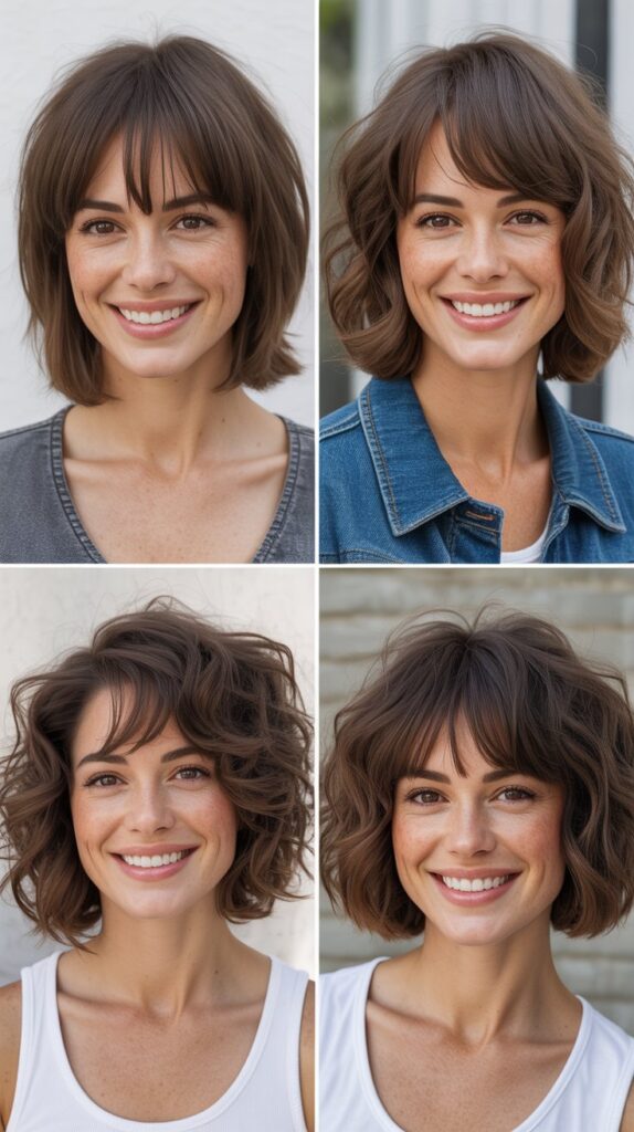 Choppy Bob With Long Jagged Bangs