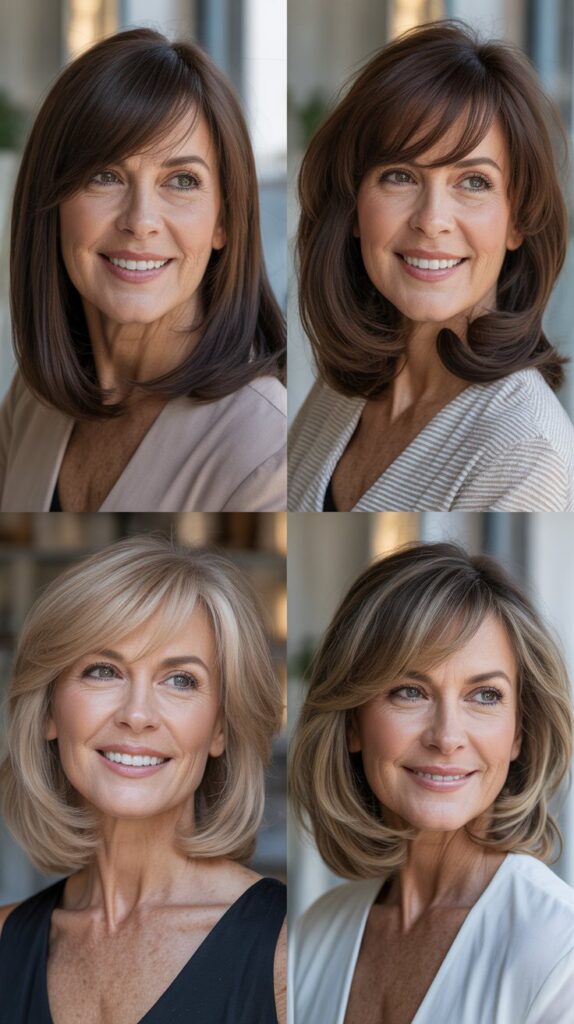  Long Bob with Side-Swept Bangs