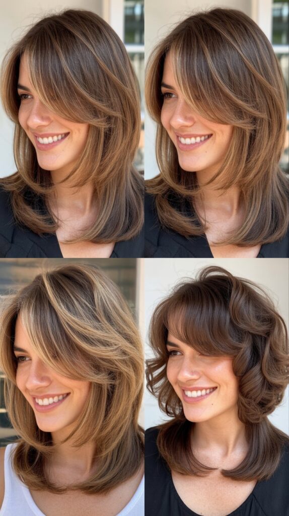 Long Layered Bob with Swoopy Front
