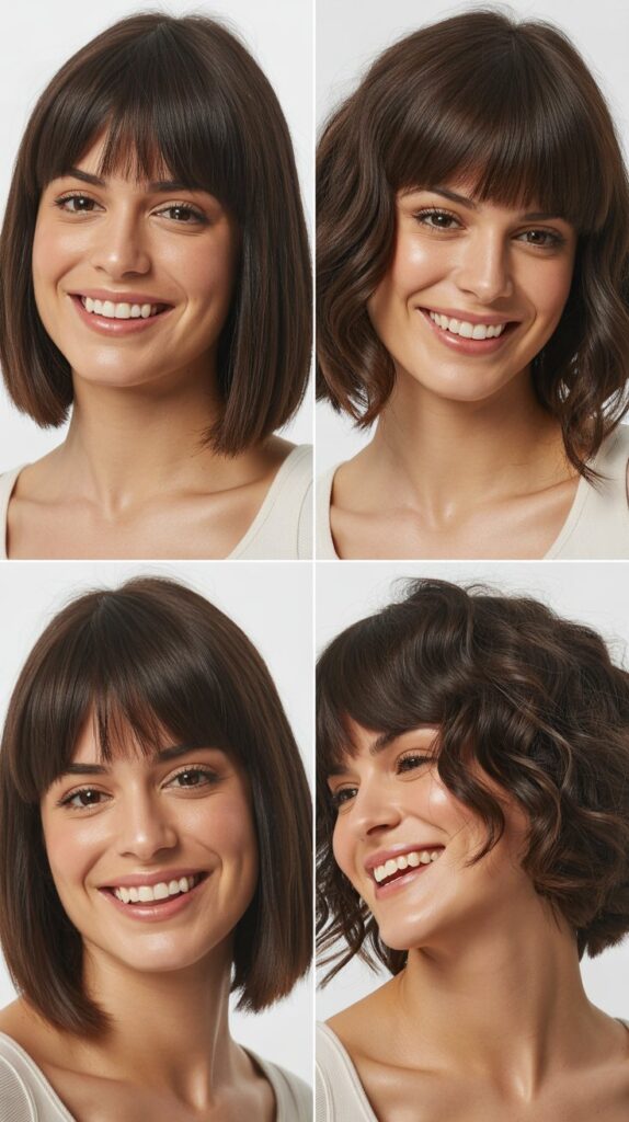 Classic Bob With Long Parted Bangs