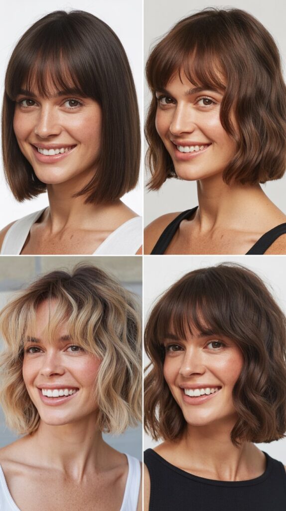 Blunt Bob With Wispy Long Bangs