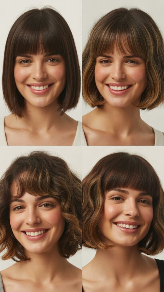 Rounded Bob With Long Soft Bangs