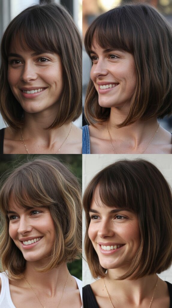 Rounded Bob With Long Soft Bangs