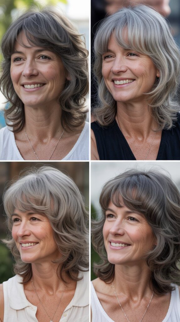 36 Youthful Sassy Long Hairstyles for Older Women That Still Feel Fresh 4 Long Shag with Wispy Bangs