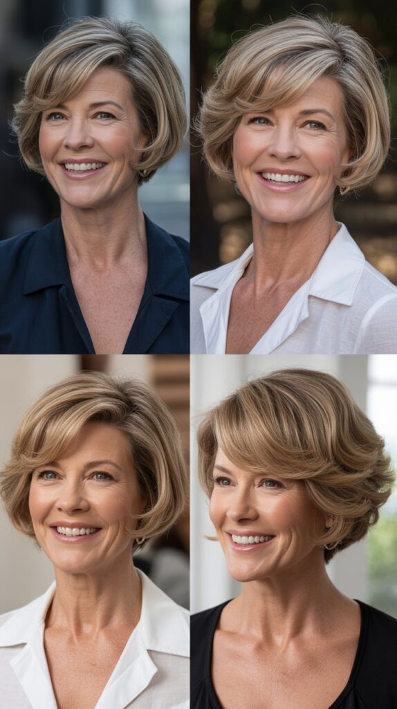 Short Bob with Crown Volume and Tapered Nape