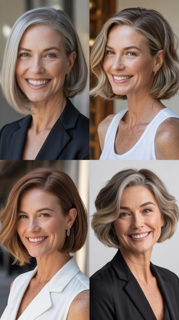 Sleek Bob with Middle Part