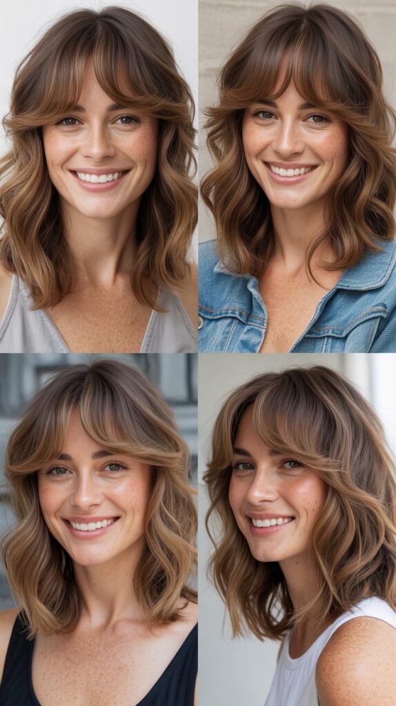 The Layered Wave With Curtain Bangs