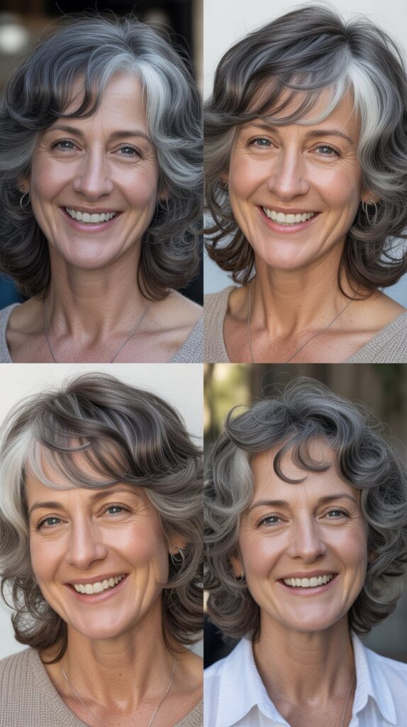 41 Modern Sassy Medium-Length Hairstyles for Older Women to Try Now 16 Layered Shag with Feathered Bangs